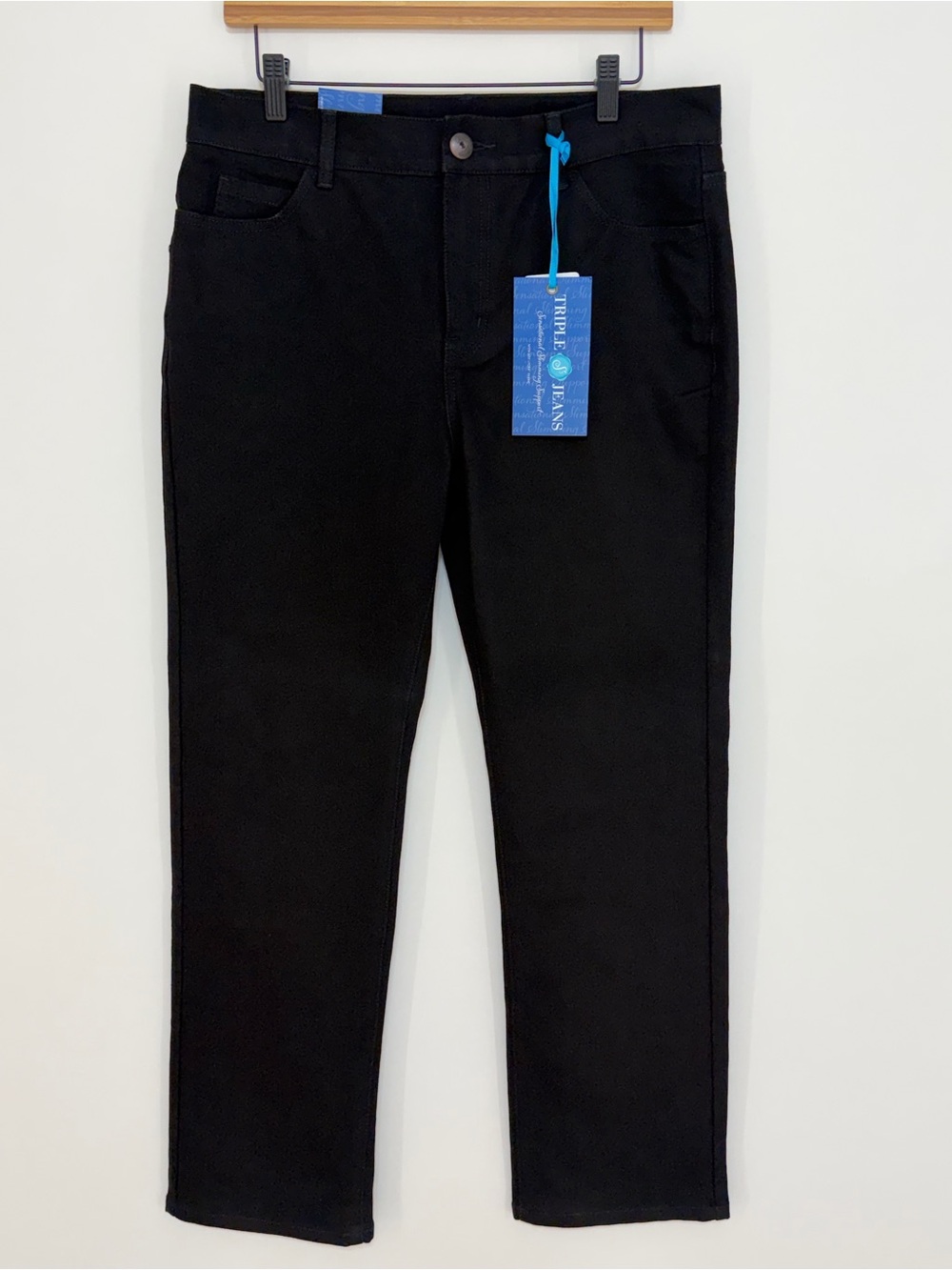 Soft Surroundings Women's Straight Leg Stretch Jeans Black Size 12P